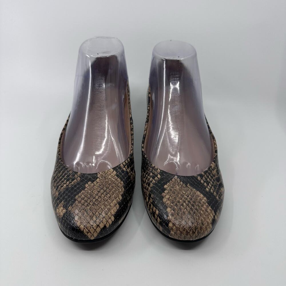 Easy Spirit Bell Snake Print Slip On Ballet Flats US 6.5-7 Leather Animal Print